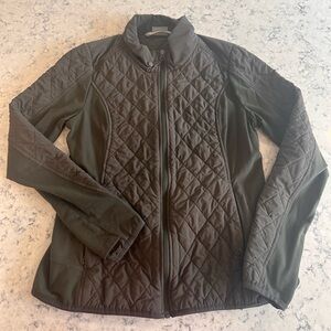 Athleta olive green warm up jacket, large